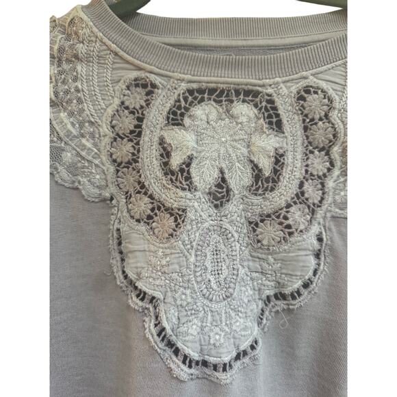 Lucky Brand Schiffley Cutwork Pullover in Dawn Rose - Picture 7 of 11